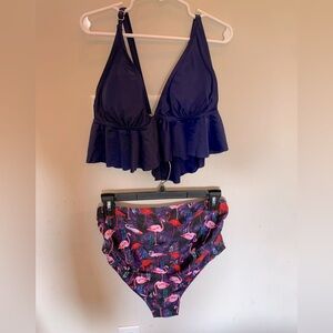 Maternity flamingo swimsuit